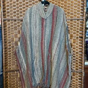 Free People Red and Gray Oversized Hoodie